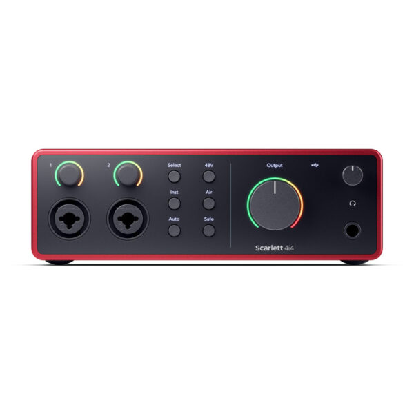 Interfaz de audio Focusrite Scarlett 4i4 vista Frontal