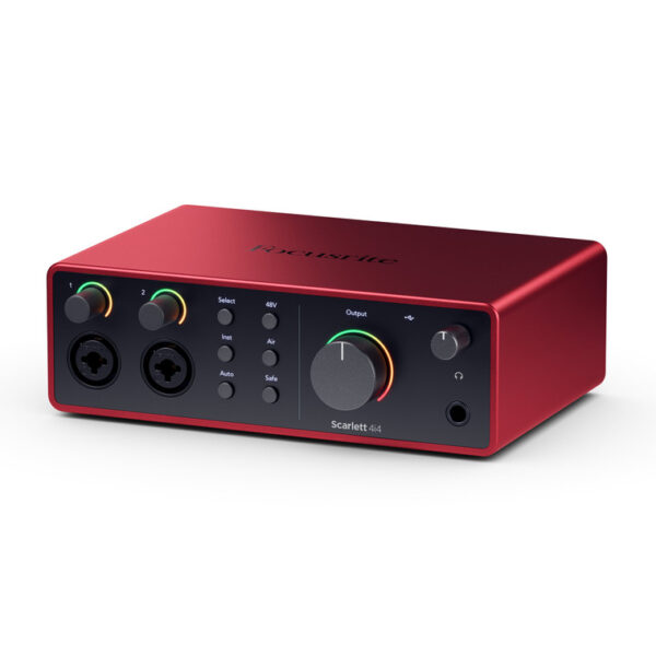 Interfaz de audio Focusrite Scarlett 4i4 vista derecha