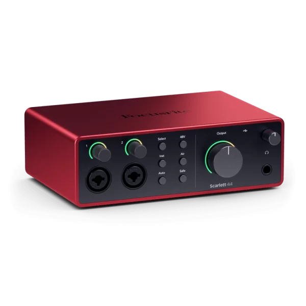 Interfaz de audio Focusrite vista lado izquierdo