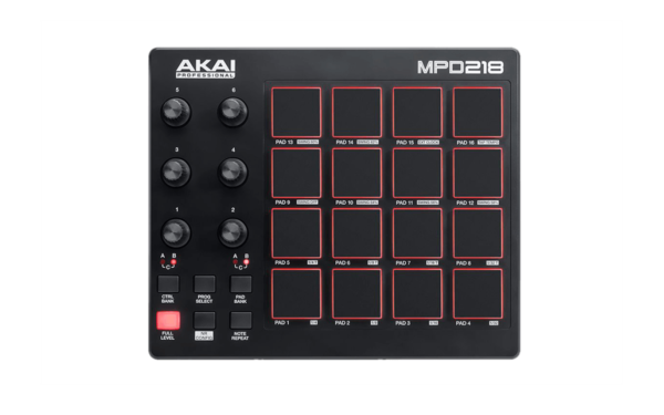 Controlador MIDI pads MPD218 superior