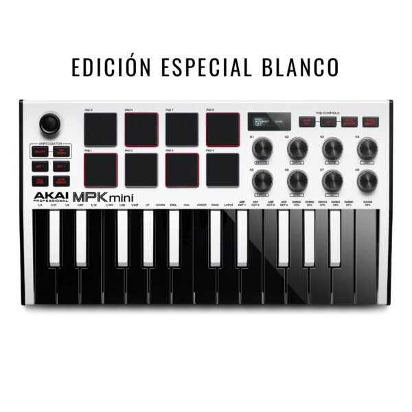 Controlador MIDI AKAI MPK MINI 3 edición especial blanco